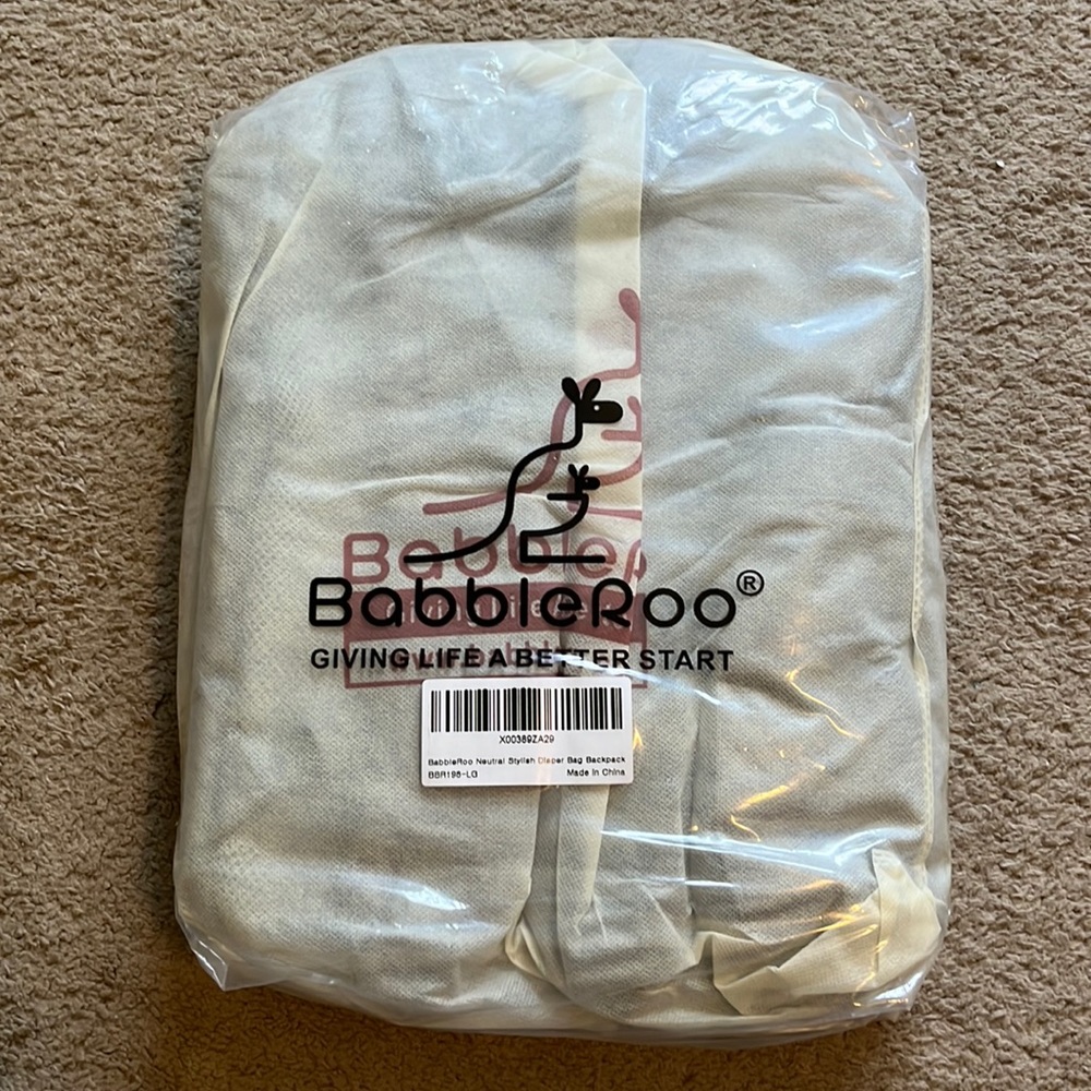 Babbleroo Diaper Bag Backpack Light Grey